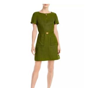 COPY - Tory Burch front zip up dress in olive green